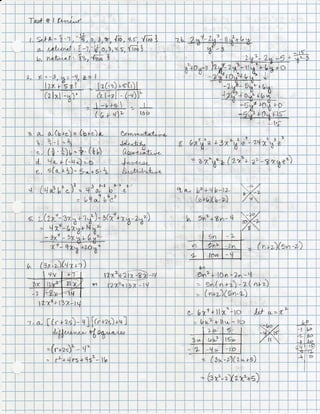 Test #1 Review Solutions | PDF