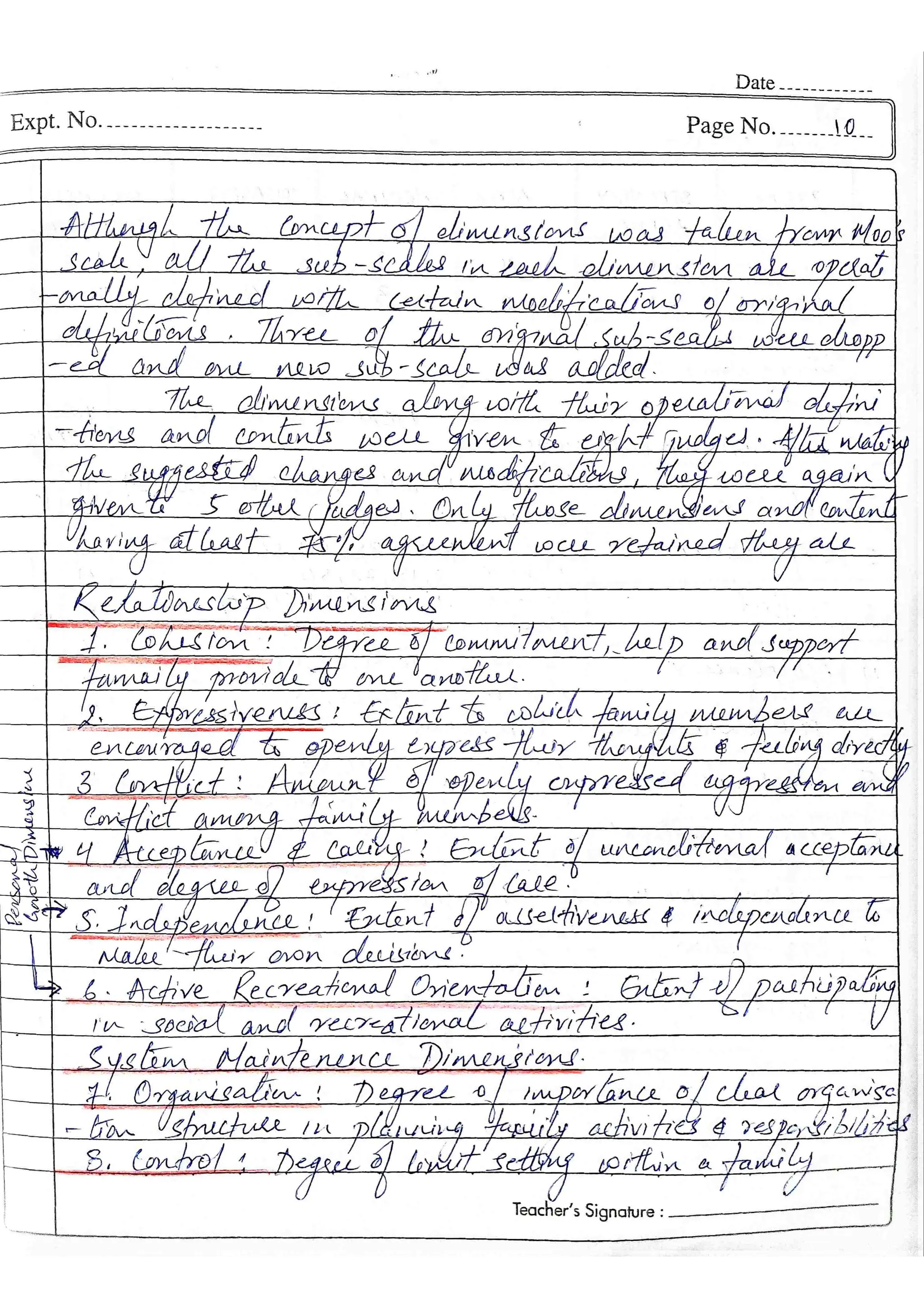 TEST FES BC Family Environment Scale Bhatia & Chadha MA Psy Sem3 2022-24