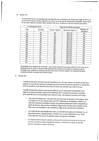 La réforme des pensions dans le secteur privé