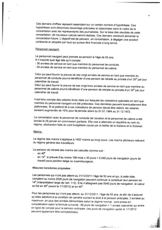 La réforme des pensions dans le secteur privé