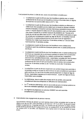 La réforme des pensions dans le secteur privé
