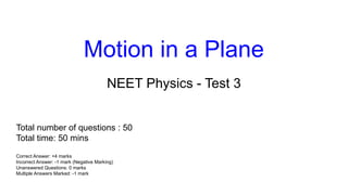 Comprehensive NEET Physics Test on Motion in a Plane with 50 Questions ...