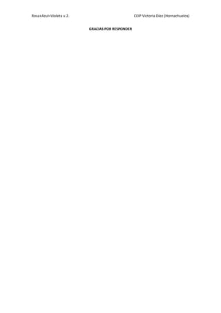 Rosa+Azul=Violeta v.2. CEIP Victoria Díez (Hornachuelos)
GRACIAS POR RESPONDER
 