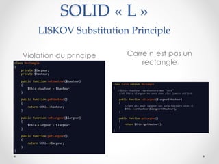 Violation du principe Carre n’est pas un
rectangle
SOLID « L »
LISKOV Substitution Principle
 