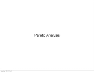 Pareto Analysis




Saturday, March 16, 13
 