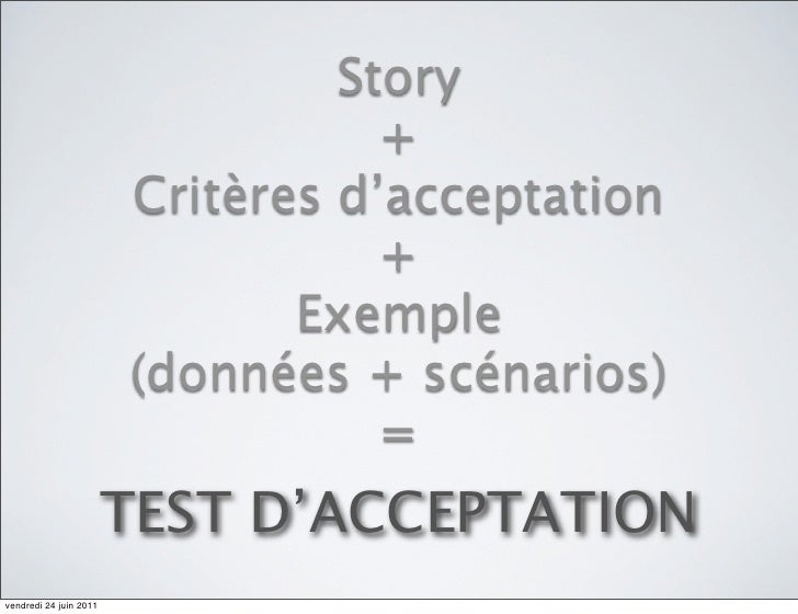Test acceptance