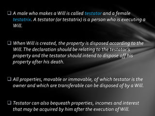 Testacies Testamentary capacity | PPTX