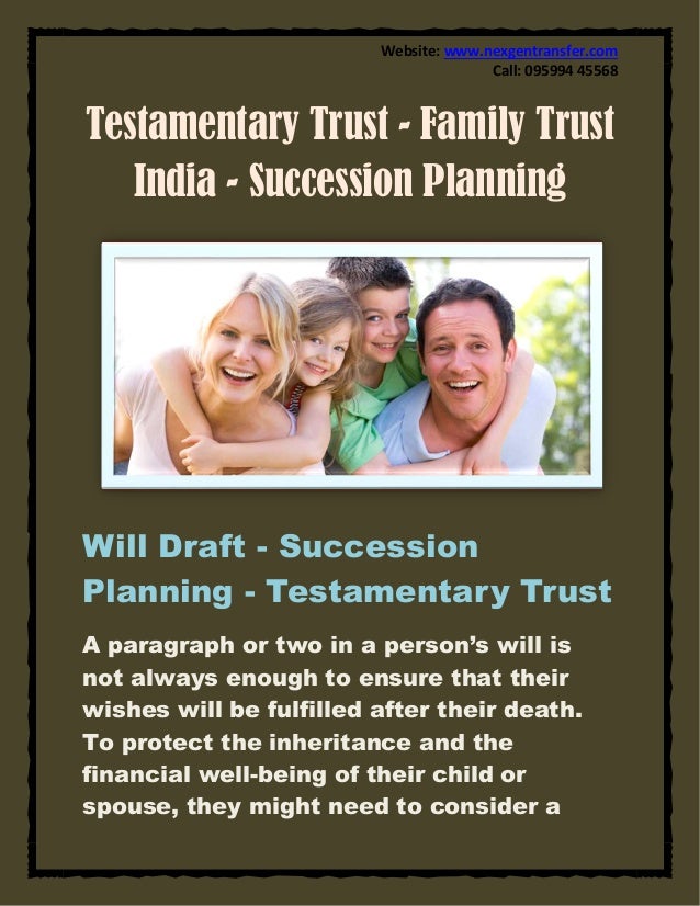 Testamentary Trust Family Trust India Succession Planning