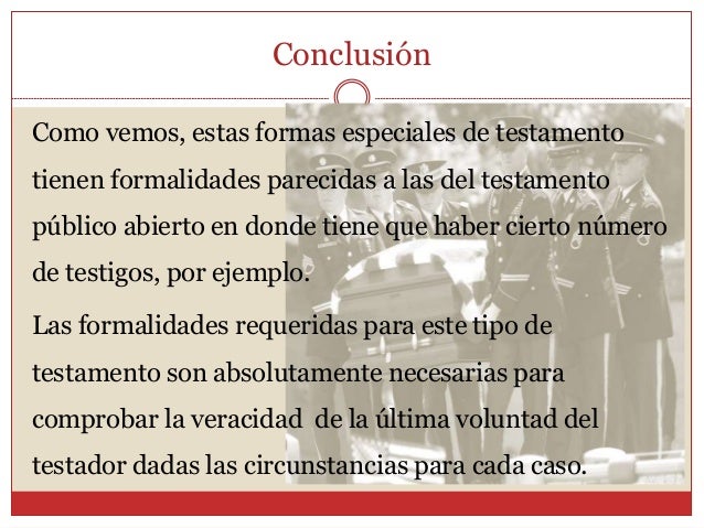 Testamento marítimo ejemplo