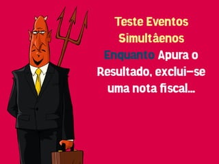 Teste Eventos
    Simultâenos
 Enquanto Apura o
Resultado, exclui-se
  uma nota ﬁscal...
 