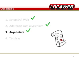 Cronograma

1. Setup SAP Web
2. Aderência com o Selenium
3. Arquitetura
4. Técnicas

October 28, 2013

85

 