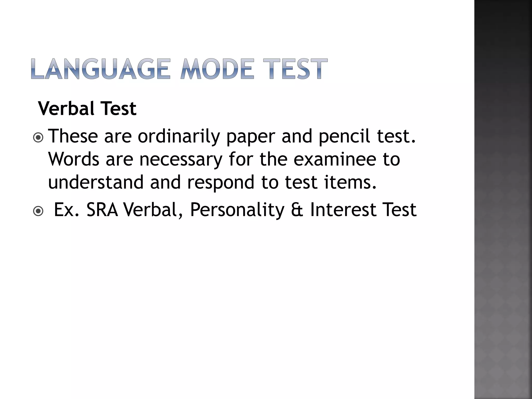 Test And Types Of Test