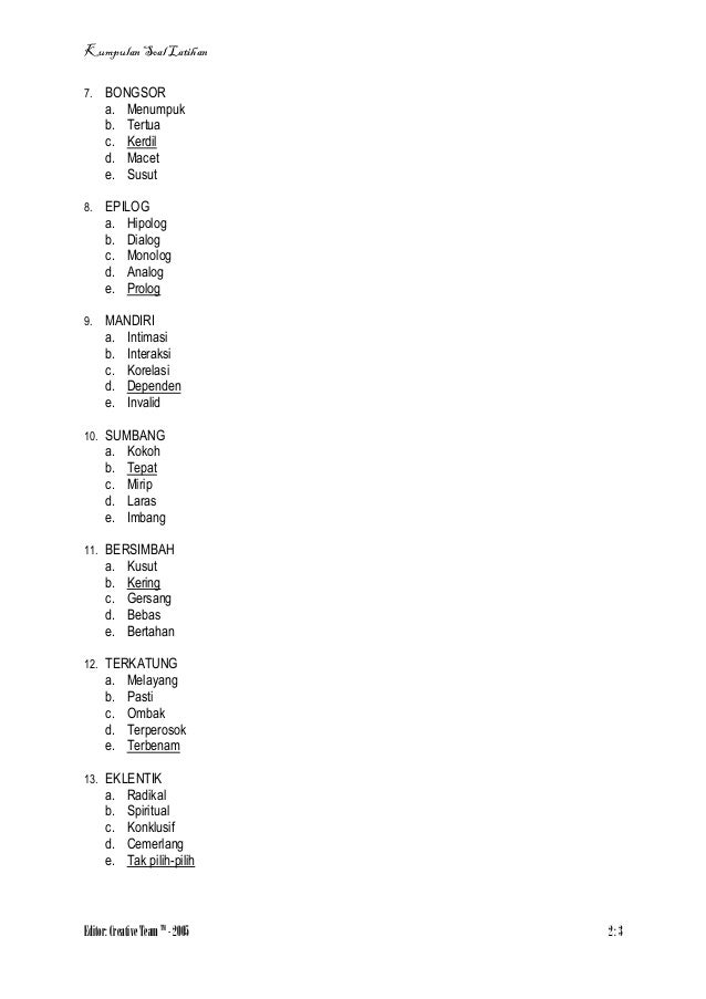 Test Antonim Lawan Kata