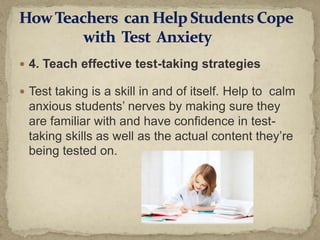 ROLE OF PARENTS AND TEACHERS IN OVERCOMING TEST ANXIETY | PPT