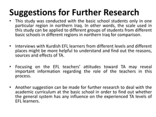 Test anxiety of kurdish efl learners in basic schools in northern iraq ...