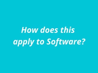 How does this
apply to Software?
 