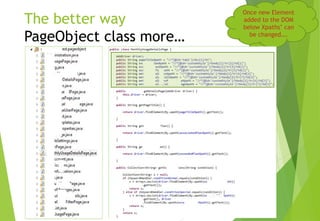 The better way
PageObject class more…
© Ganuka Yashantha | ganuyash@gmail.com
Once new Element
added to the DOM
below Xpaths’ can
be changed….
 