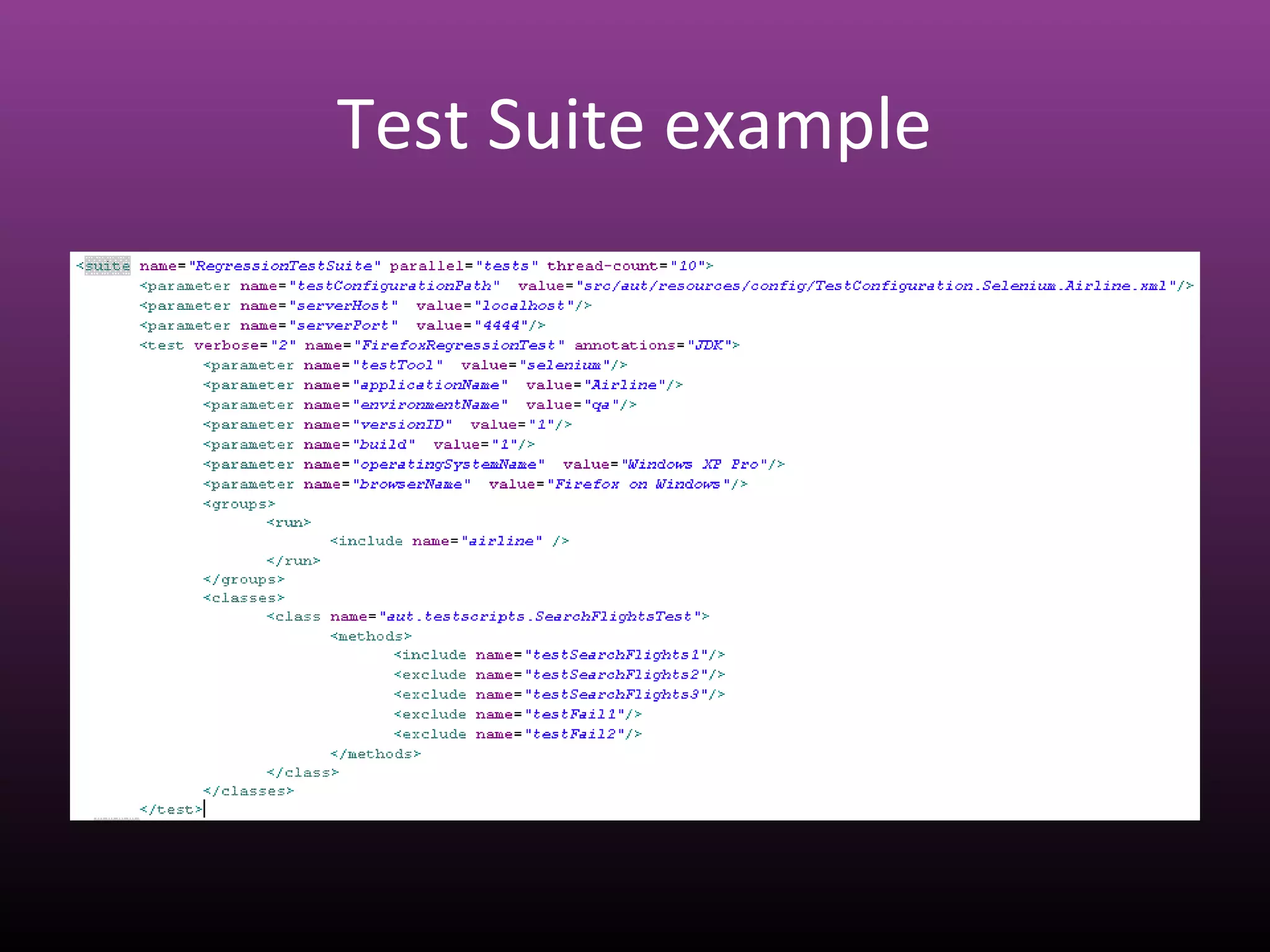 Test Suite example
 