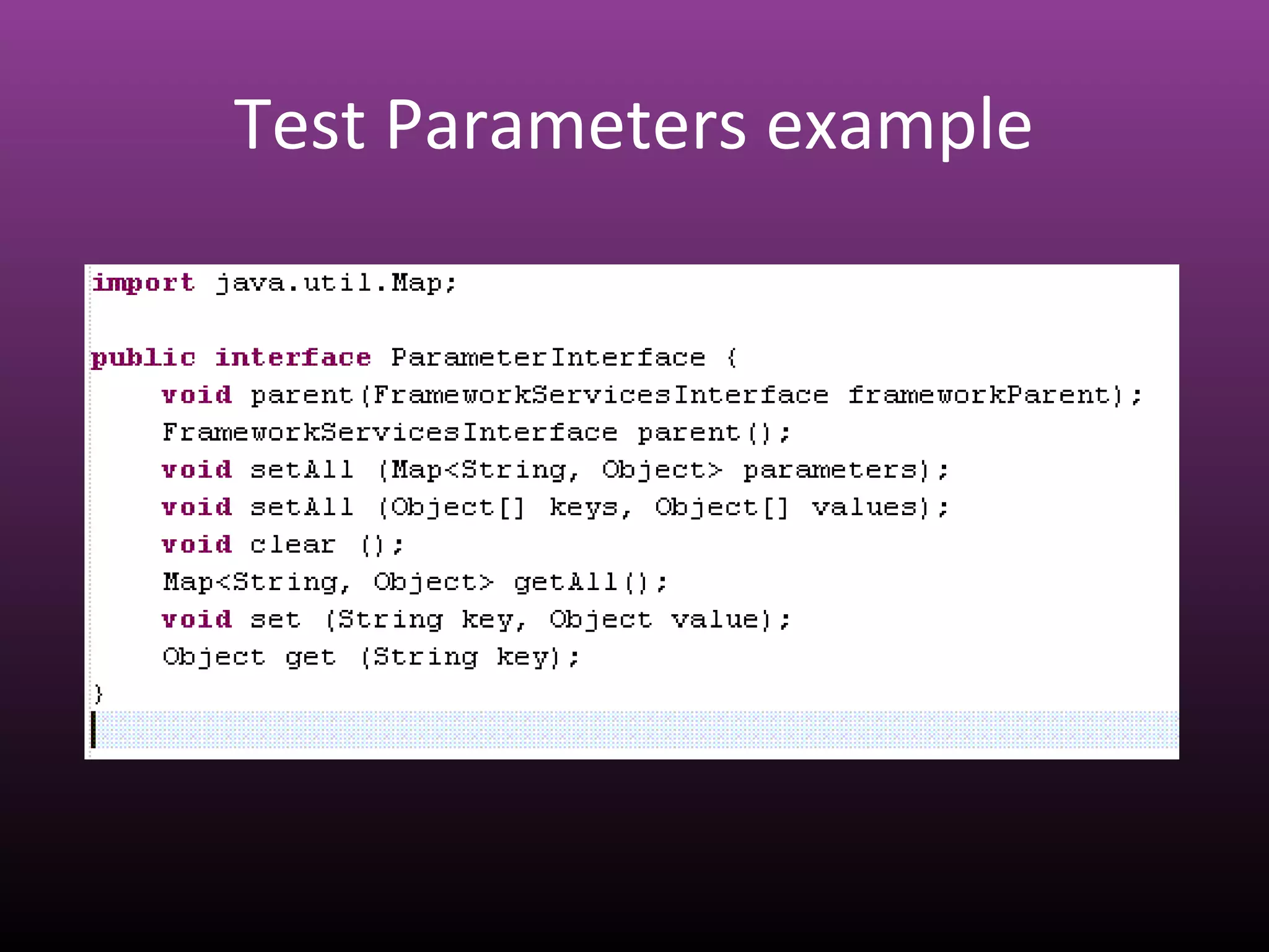 Test Parameters example
 