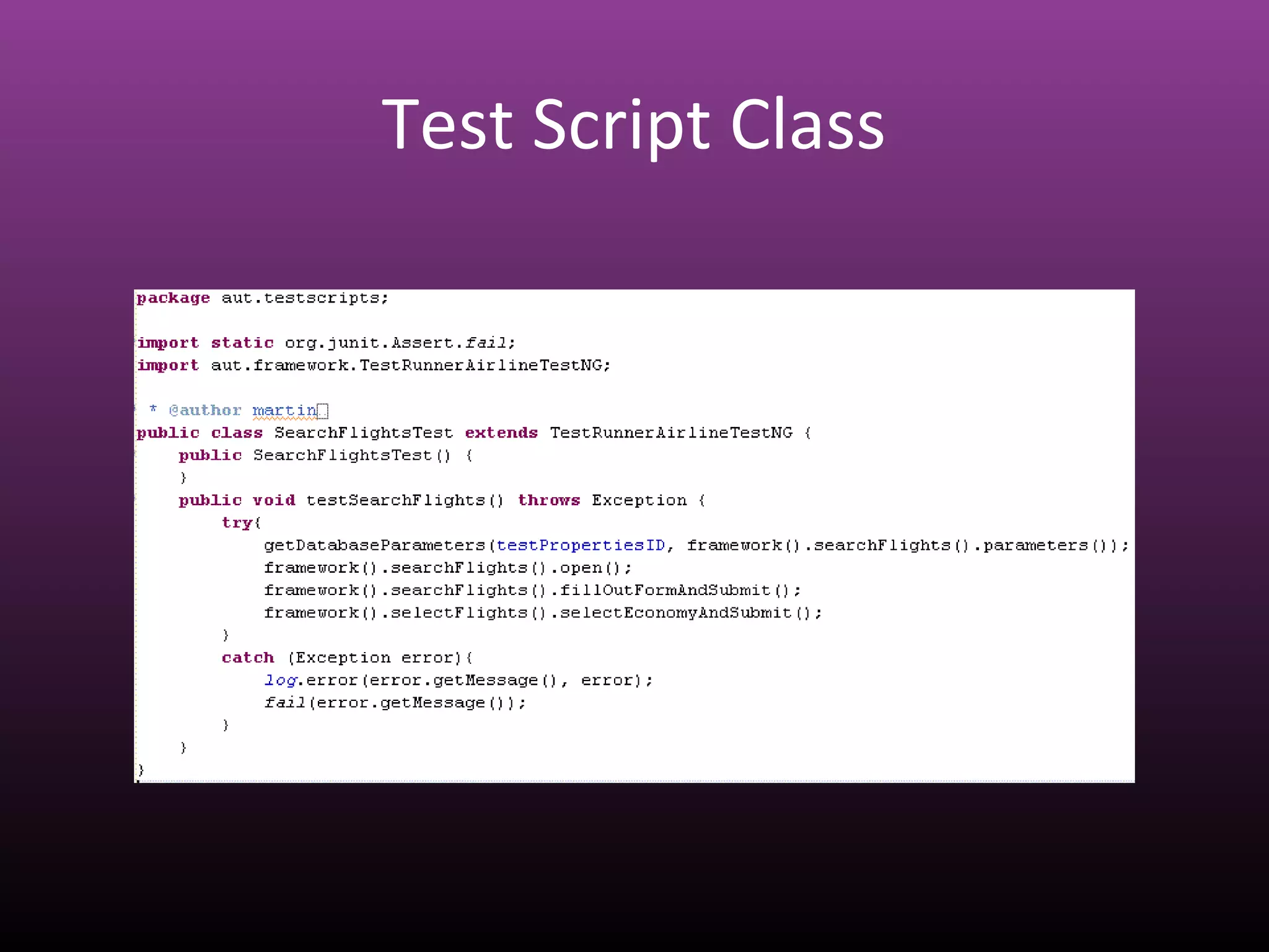 Test Script Class
 