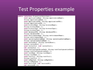 Test Properties example
 