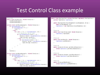 Test Control Class example
 