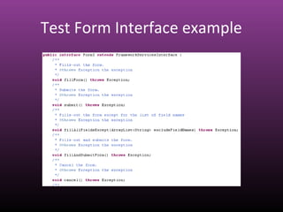 Test Form Interface example
 