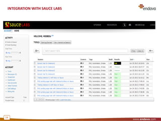 INTEGRATION WITH SAUCE LABS
24
 