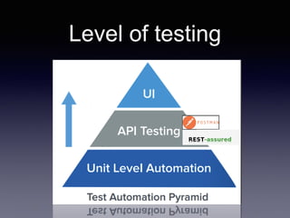 Level of testing
 