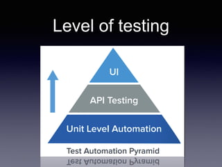 Level of testing
 