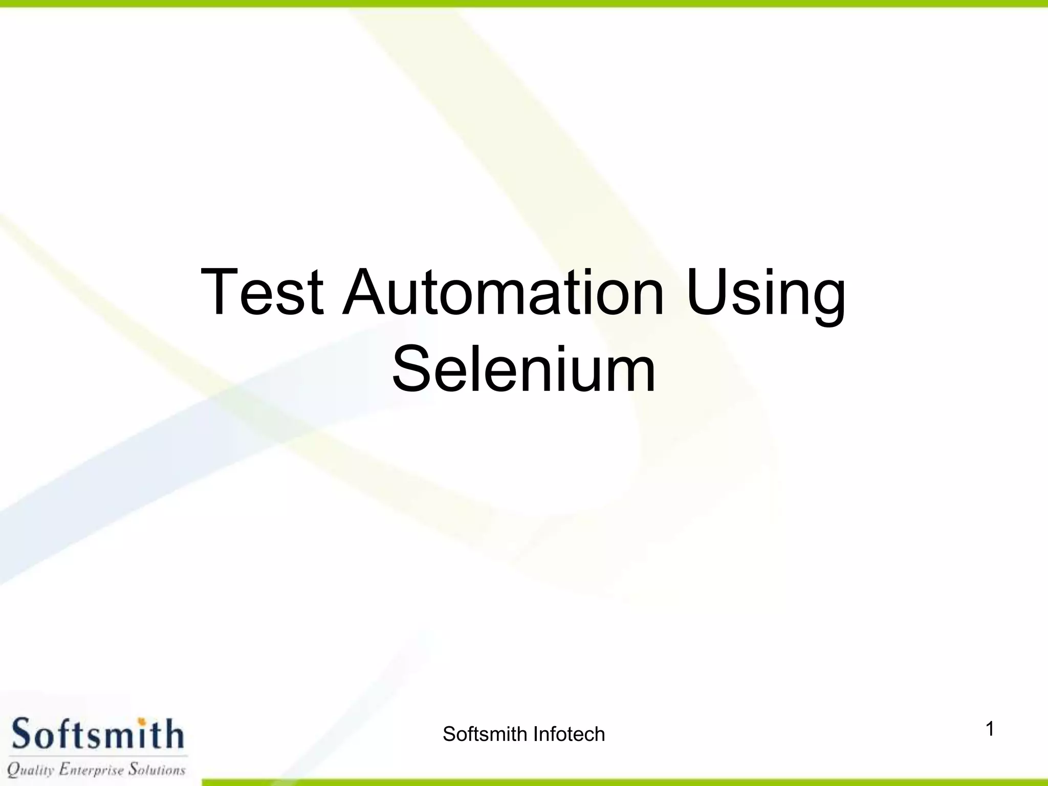 Test automation using selenium | PPT