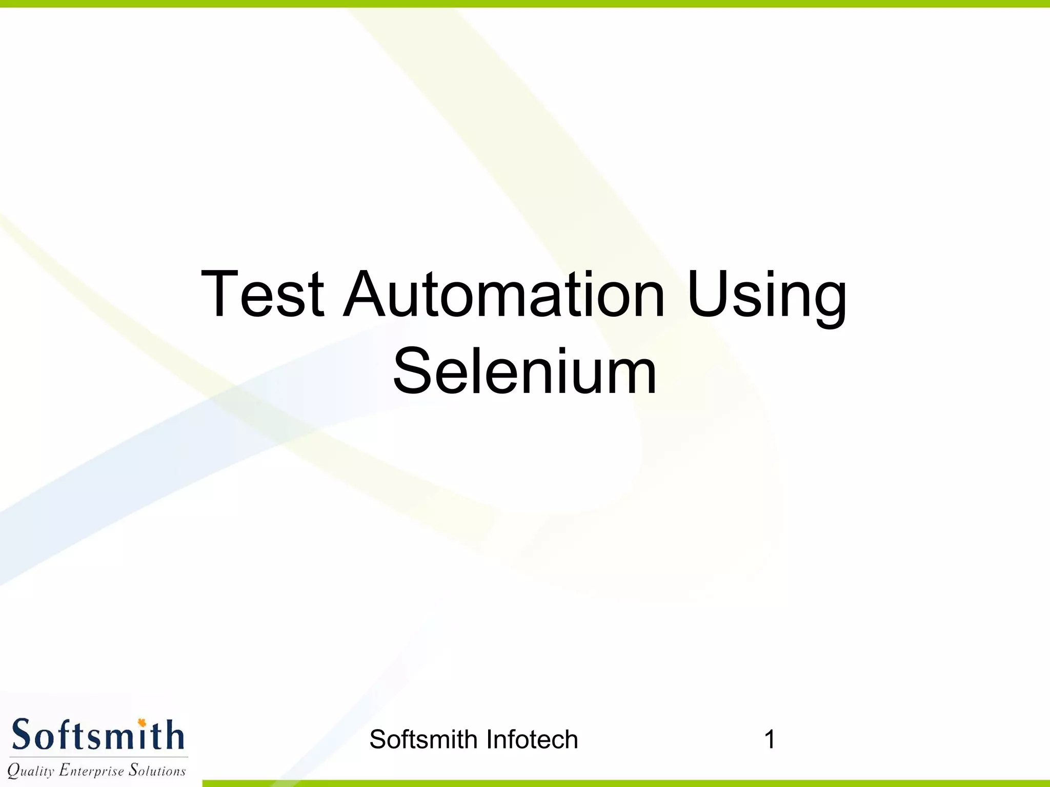 Test automation using selenium | PPT