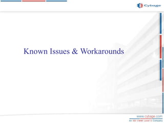 Known Issues & Workarounds
 