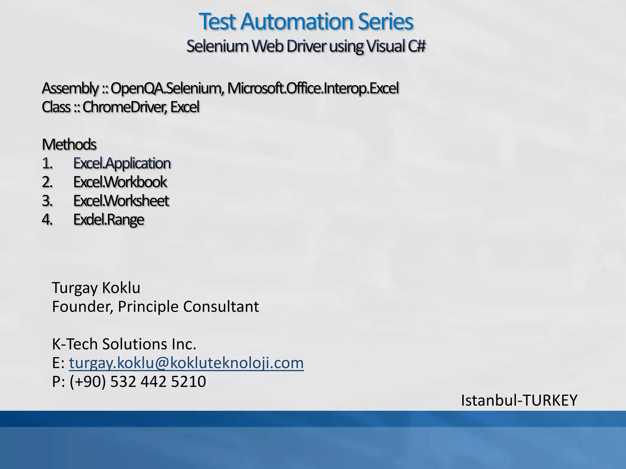 Selenium Test Automation Series Data Driven Testing From Excel Sheet Selenium Test Automation Series Data Driven Testing From Excel Sheet