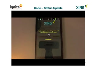 25Android Testautomatisierung mit dem Framework Robotium | Daniel Knott | @dnlkntt | Iqnite 2012 | Düsseldorf, 24.04.2012
Code – Status Update
 