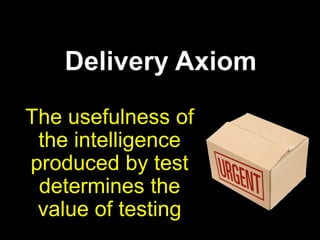 Coverage AxiomTesting requires a coverage model or models