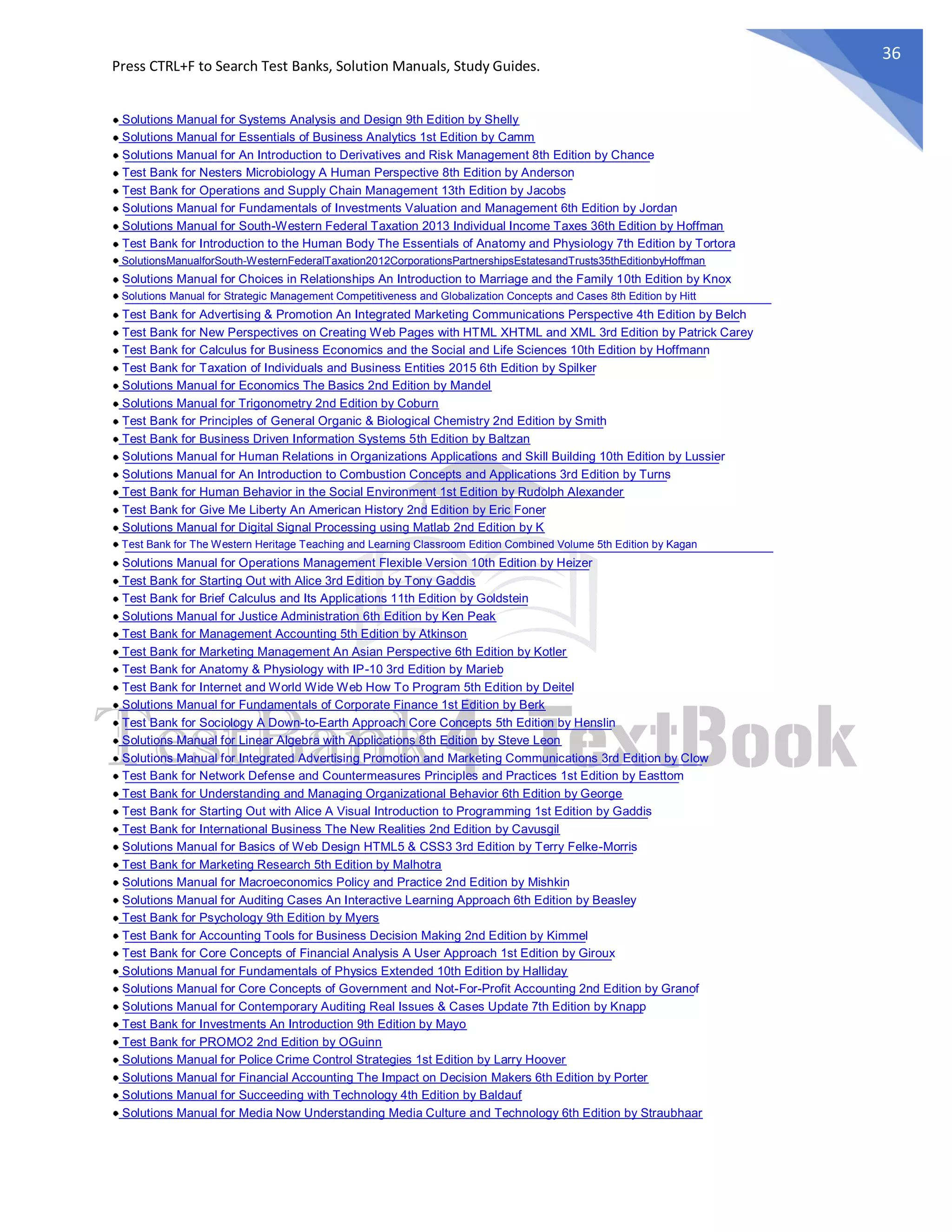Comprehensive Textbooks Solution Manuals and Text Banks ...