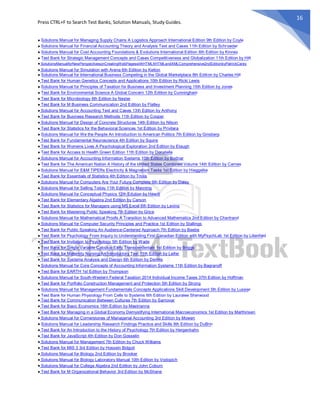 Comprehensive Textbooks Solution Manuals and Text Banks ...