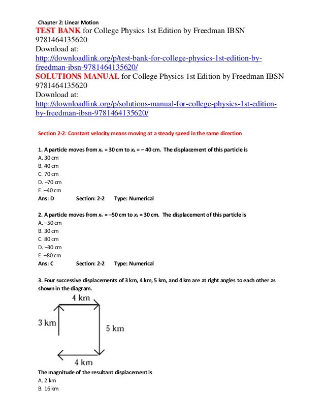 Physics chapter 3 test