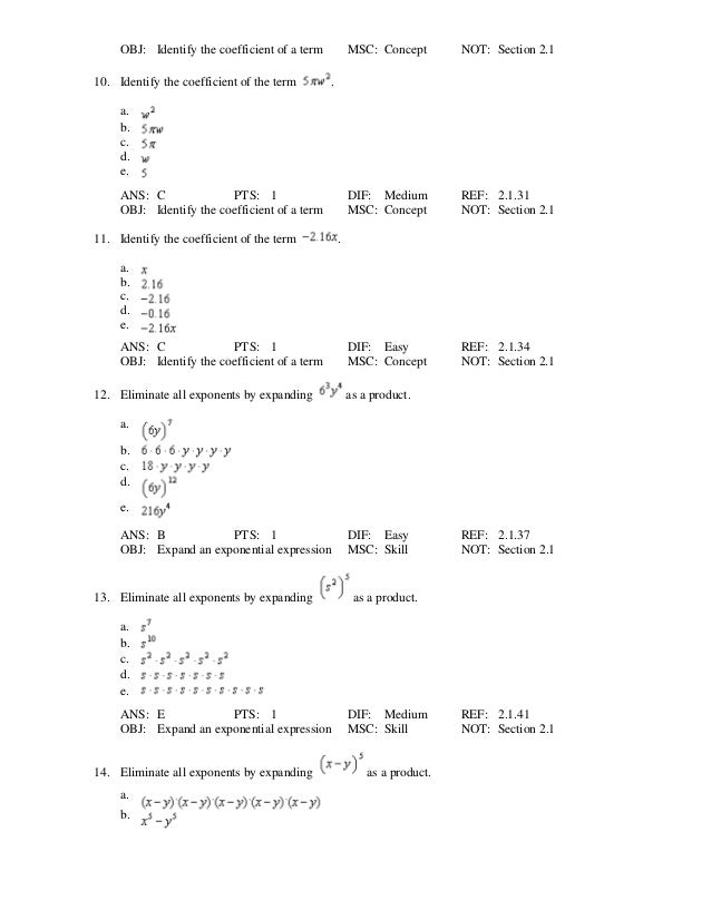 Test bank for elementary and intermediate algebra algebra within reach