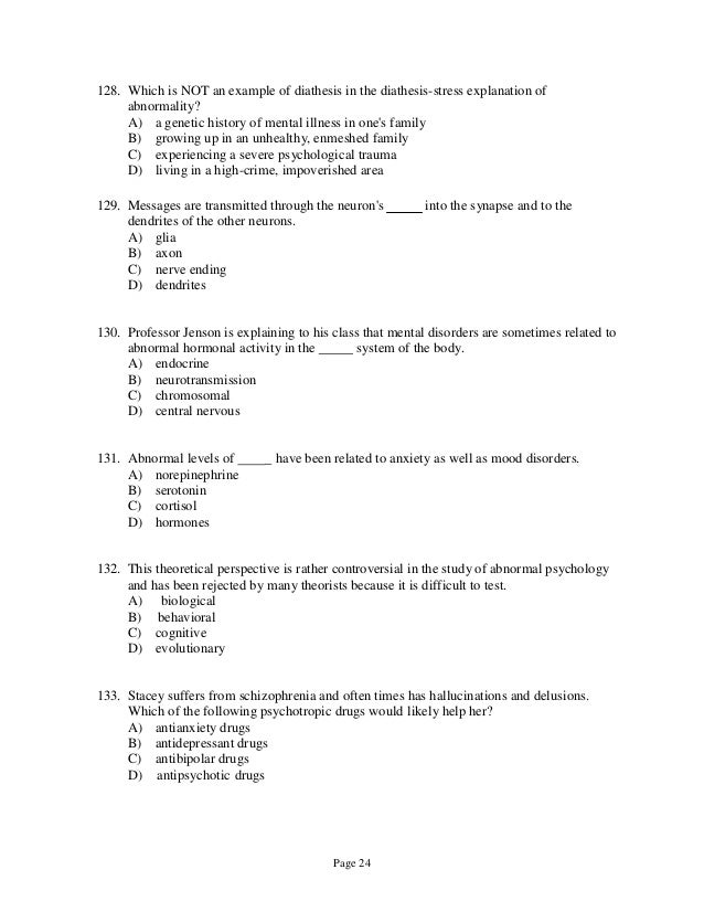 Test Bank For Fundamentals Of Abnormal Psychology 8th Edition By Come