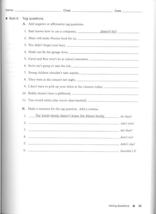 Test bank for fundamentals of english grammar | PDF