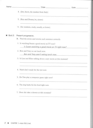 Test bank for fundamentals of english grammar | PDF