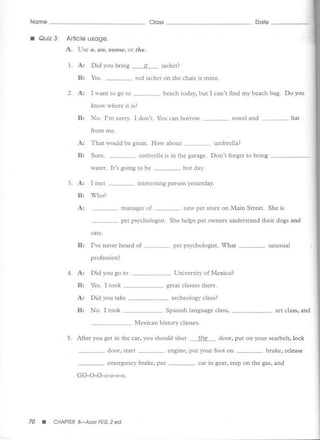 Test bank for fundamentals of english grammar | PDF