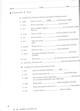 Test bank for fundamentals of english grammar | PDF
