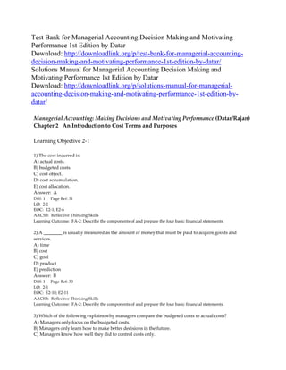 Test Bank for Managerial Accounting Decision Making and Motivating ...