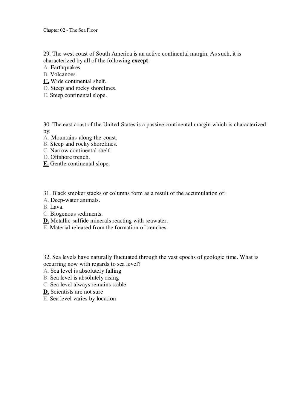 Test Bank for Marine Biology 9th Edition by Castro