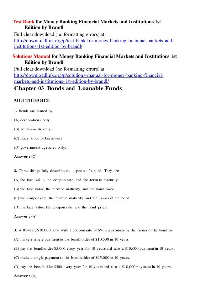 Test bank for money banking financial markets and institutions 1st ed…