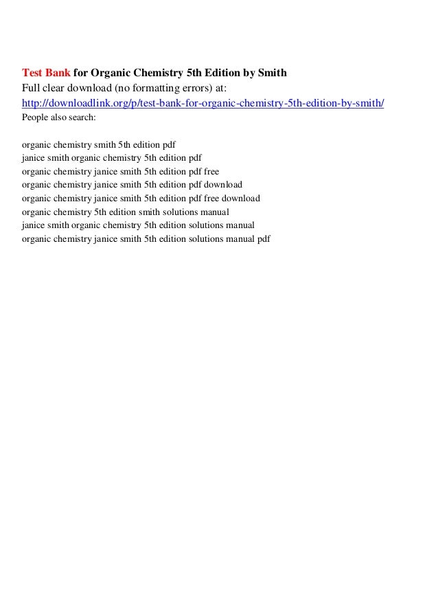 organic chemistry janice smith 5th edition pdf download