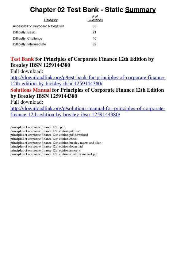 principles of corporate finance 12th edition pdf download